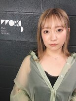 ワークス 下北沢(WORKS)&nbsp;小顔シースルーバング外人風ハイライトカラー【下北沢】