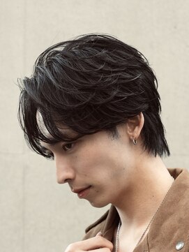 フィフスパーク(fifth PARK) 渋谷センターパートフェザーパーマ緩めシャドウパーマ30代