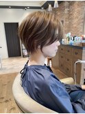 30代40代50代大人ショート髪型丸顔前髪あり似合わせ【安野】