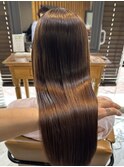 髪質改善縮毛矯正×艶感ブラウン