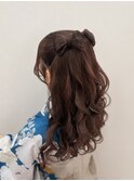 リボンハーフアップ