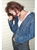 ルーズボブ×パープルブラウン■立川20代30代ハイライトブリーチ
