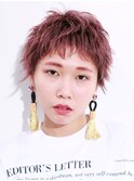 くすみピンクのベリーショート