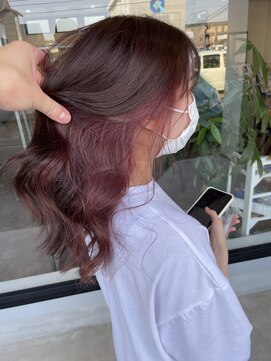 ナンバー(number+) 20代30代大人かわいいインナカラーピンクイヤリングカラー