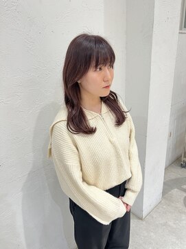 シュプール(SPUR) くびれレイヤーウェーブロング×ピンクブラウン