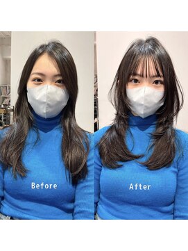 レイラバイアフロート 吉祥寺(Lila by afloat) ハッシュカット☆フルバング/レイヤーカット/アッシュブラック