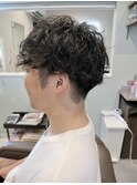 マッシュショート×スパイラルパーマ