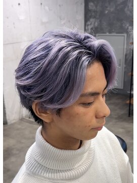 スリー 横浜(THREE) センターパート/ラベンダー/メンズハイトーン