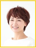 ヘアカラーパーマ/前下がりショートボブ仙台/30代・40代・50代