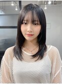 小顔 フェミニンロング メルティーカラー 似合わせカット"