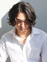ミディアムスパイラルパーマツーブロック束感モテる長め