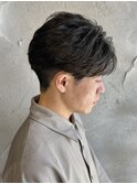 メンズセンターパートニュアンスフェザーパーマ群馬高崎眉毛