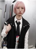 イメチェン/ホワイトブロンド/外ハネボブ/美髪/梅田