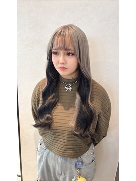 アース コアフュールボーテ 長岡店(EARTH coiffure beaute) インナーブラック×ホワイトベージュ