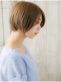 辻堂/髪質改善/小顔☆マロンベージュ☆前下がりマッシュボブe