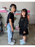 キッズイヤリングカラー&キッズパーマ