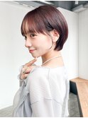 ショート前髪カットココアベージュおくれ毛_F21191