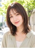 レイヤー ミディアム くびれヘア 小顔カット 似合わせ 髪質改善