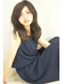 ダークグレーアッシュ×セミロング