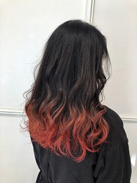 カシータ ヘア リゾート イオンモール熱田店(Casita hair resort) 鬼滅カラー×波巻き×裾カラー×ケアブリーチ×結んでより活かす