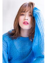メーヴェ(Mowen) mowen 南堀江　ミルクティーベージュ×ゆる巻きミディアム