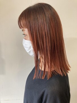 パースラヴ(PERS'LOV) 切りっぱなし/カッパーブラウン/グラデーション