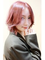 グラップ 本厚木店(gra-up) 外ハネ レイヤー ピンク系ヘアカラー