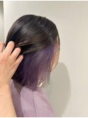 ショートボブxインナーパープル