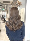 マロンベージュ ハイライトカラー デザインカラー 博多