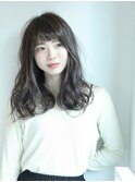 □オン眉フリンジウェーブ小顔ロングレイヤーM.SLASH元町15-12