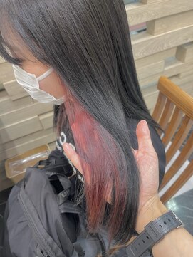 モア 下通店(MORE) インナーカラーレッド／ブリーチ