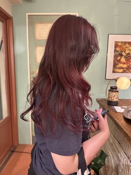 ランプ 代官山(the lamp) チェリーレッドカラーレイヤースタイルハッシュカット