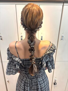 スタイル 横浜(STYLE) 結婚式お呼ばれ編みおろし／ヘアセット/リボン/アレンジ