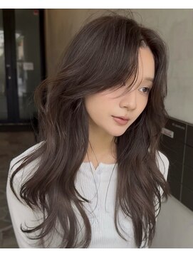 ロングレイヤー　グレージュカラー