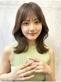くびれミディアム/オリーブカラー/髪質改善/小顔ヘア