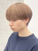 サンクマーケット 渋谷(cinq MARKET)&nbsp;ミルクティーベージュダブルカラー韓国風メンズセンターパート