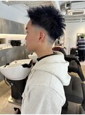 【marfe】ブルーバイオレット＿ネイビーブルー＿メンズブリーチ