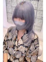 アース いわき店(HAIR&MAKE EARTH)&nbsp;シルバーラベンダーのくびれレイヤーミディ