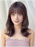 艶髪ピンクブラウンくびれミディアムレイヤーTK59