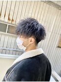 黒髪ソフトツイスト無造作束感刈り上げマッシュ【BLAZE 大庭】