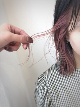 ルッソリベラ 池袋(Lusso libera) ボブスタイル　インナーカラー　チェリーピンク◎30代40代50代