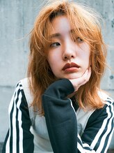 マイ ヘア デザイン 岡崎(MY hair design) ミディアムレイヤーウルフのヘルシースタイル