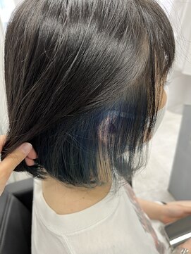 アオアクア バイ グルグル 小岩店(ao akua by GULGUL) .ブルー×ブラック　インナーカラー.