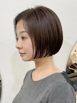 白髪ぼかし/ひし形/癖毛/大人ショートボブ/60代50代40代