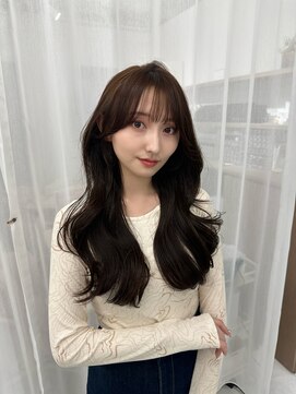 ハピネス 梅田茶屋町店(HAPPINESS) 韓国ヘア/ロングレイヤー/顔周りカット/ブリーチなし/グレージュ