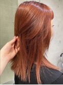 オレンジカラー、ブリーチなしカラー、グレープフルーツカラー