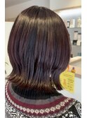 ウルフボブ,髪質改善カラー,ワインレッド【草加】