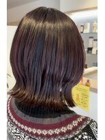 アズールサン 草加西口店(azule-sun)&nbsp;ウルフボブ,髪質改善カラー,ワインレッド【草加】