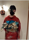 成人式ヘアセット◎大人可愛いルーズ編み込みアップスタイル
