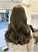 【白石】ブリーチなしオリーブベージュ赤み消しカラー原宿